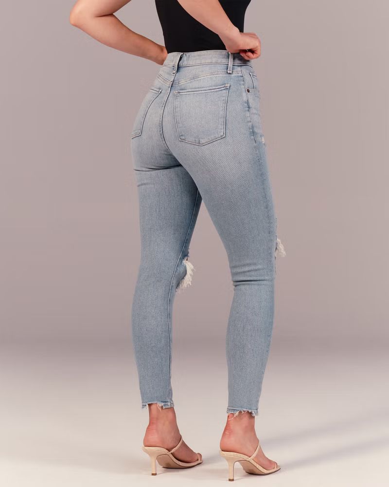 Curve Love High Rise Super Skinny Ankle Jeans | Abercrombie & Fitch (US)