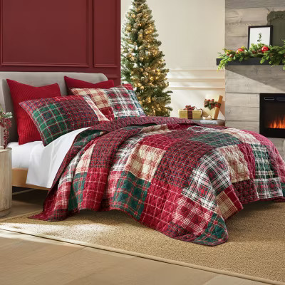 North Pole Trading Co. Holiday Plaid Patchwork Quilt Set, Color: Rumba Red - JCPenney | JCPenney