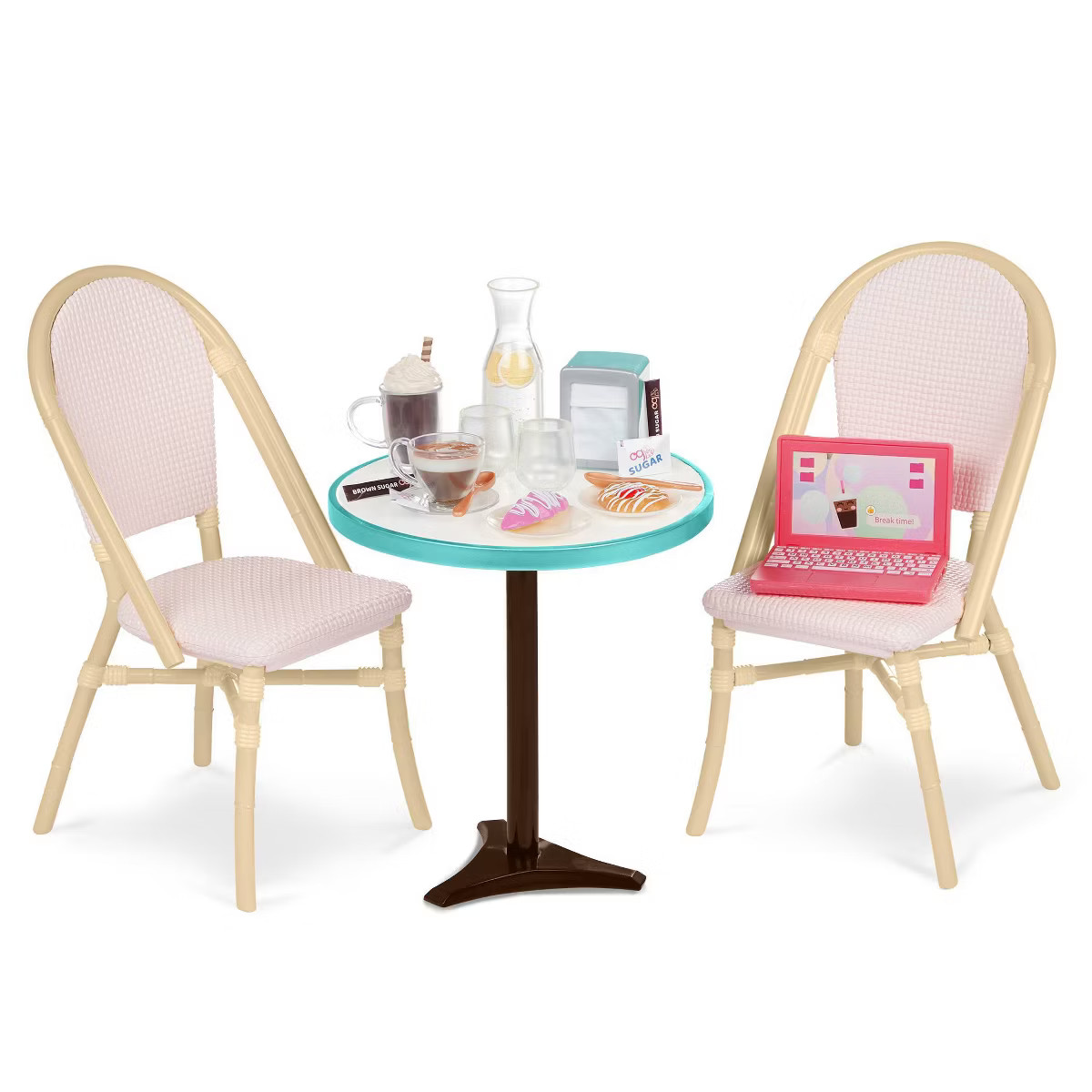Our Generation Sweet Café Set Table & Chairs Furniture & Dining Accessories for 18" Dolls: Fits ... | Target