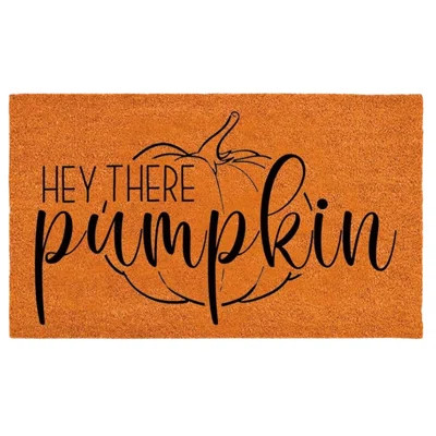 Hey There Pumpkin Doormat + 28X43 White Black Buffalo Plaid Rug – Halloween Autumn Thanksgiving Entryway Floor Mat Set | Wayfair North America