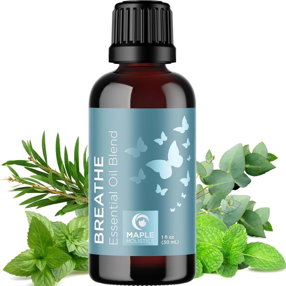 Breathe Blend Essential Oil for Diffuser - Invigorating Breathe Essential Oil Blend with Eucalypt... | Amazon (US)