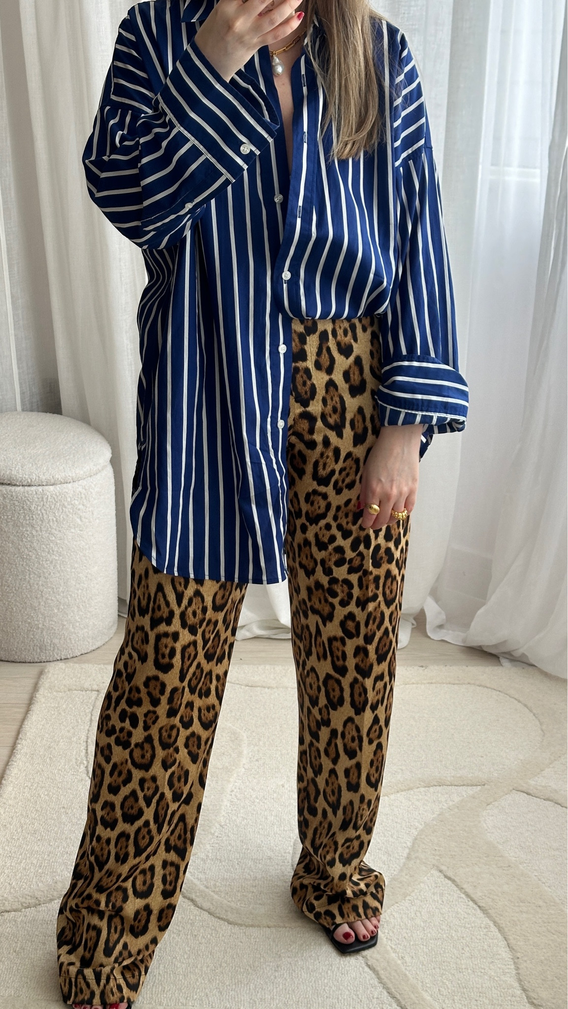 Leopard print and stripes is my new favourite pattern combo 🐆🐆
Blue stripe shirt | Summer workwear | Oversized shirt | Men’s shirt | Leopard trousers | Animal print | Pattern clashing | Wide legged trousers 

#LTKeurope #LTKsummer #LTKworkwear