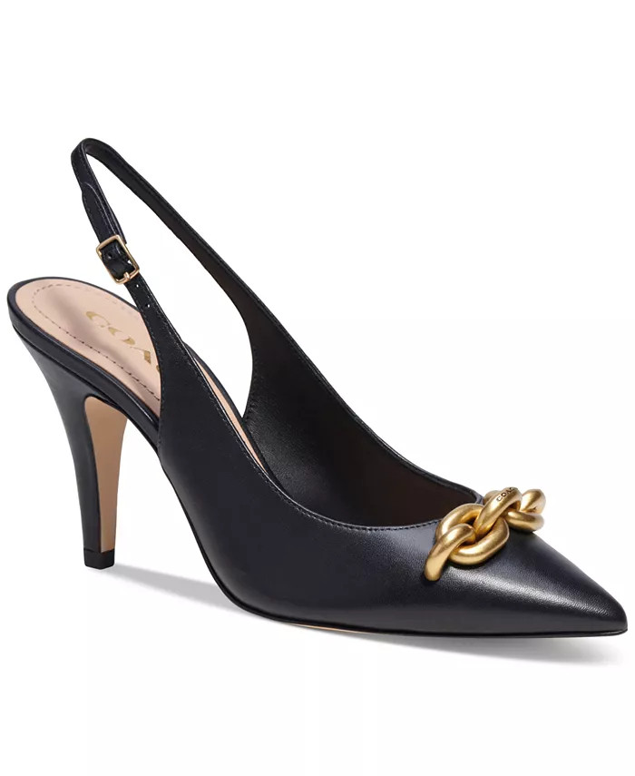 Women's Sadie Chain Trimmed Slingback Pumps | Macy's