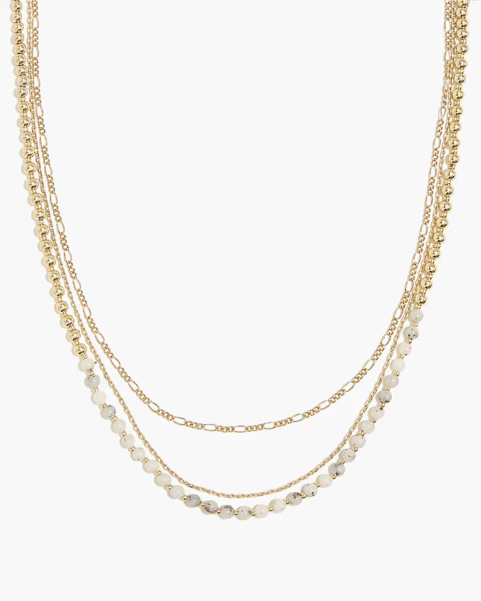 Beaded gold layering necklace | J.Crew Factory