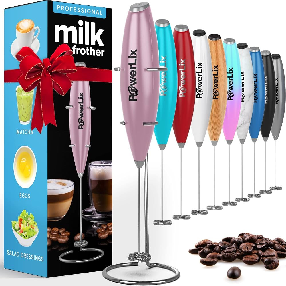 PowerLix Milk Frother Handheld Battery Operated Electric Whisk Foam Maker For Coffee, Latte, Capp... | Amazon (US)