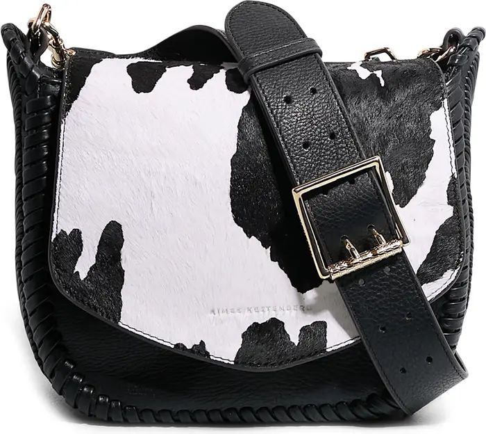 All for Love Cow Print Genuine Calf Hair & Leather Crossbody Saddle Bag | Nordstrom