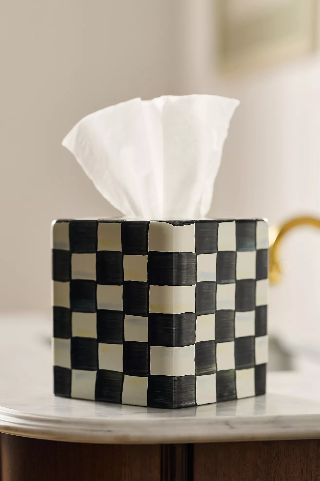 MacKenzie-Childs Checkered Boutique Tissue Box Cover | Anthropologie (US)