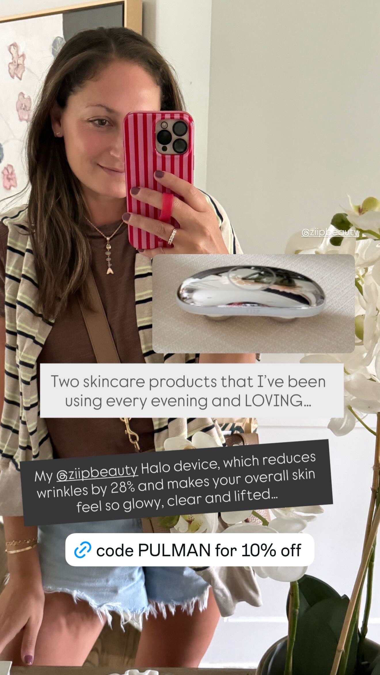 Two skincare products that I've been loving and I swear have completely transformed my skin! I keep things simple and have a very minimalistic approach to skincare and beauty so I want every single product that I use to truly work. 

I use my Ziip Halo every single day for 4 minutes and I promise you see results after a few days! It lights, tightens, and clears your skin. I've never seen anything like it! 

And this new RF serum is magic. I put it on every evening and it's improved any wrinkles that I had and just feels so good on my skin.  

 #LTKmorningroutine #LTKselfcare #LTKBeauty