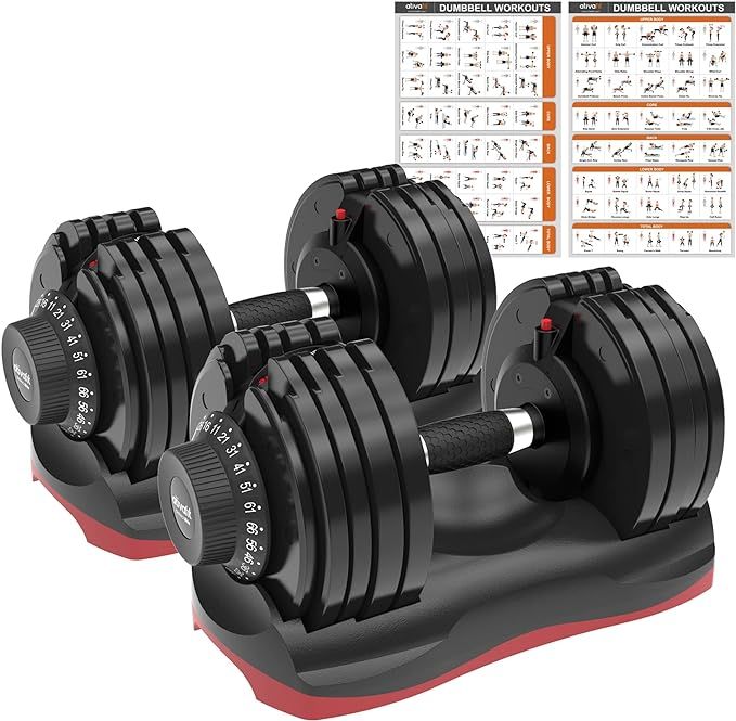 ATIVAFIT Adjustable Dumbbell Set Free Weights Dumbbell Multiweight Options 12.5/27.5/44/55/66/71.... | Amazon (US)