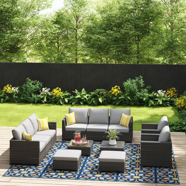 Osorio Polyethylene (PE) Wicker Seating Group with Cushions | Wayfair North America