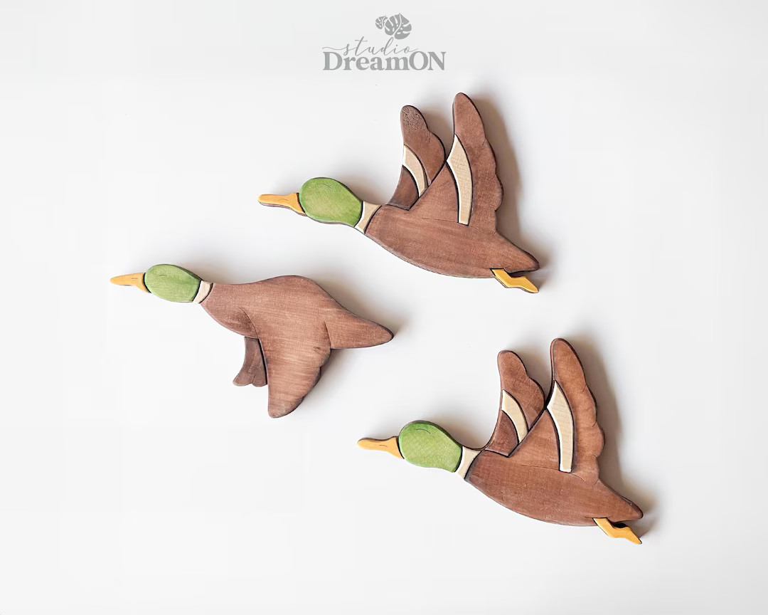 Flying Mallard Ducks Wooden Wall Art Decor Lake House Decor for Wall Fathers Day Gift - Etsy | Etsy (US)