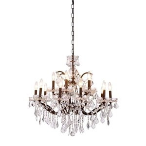 Elegant Lighting Elena 30" 15 Light Royal Crystal Chandelier | Cymax