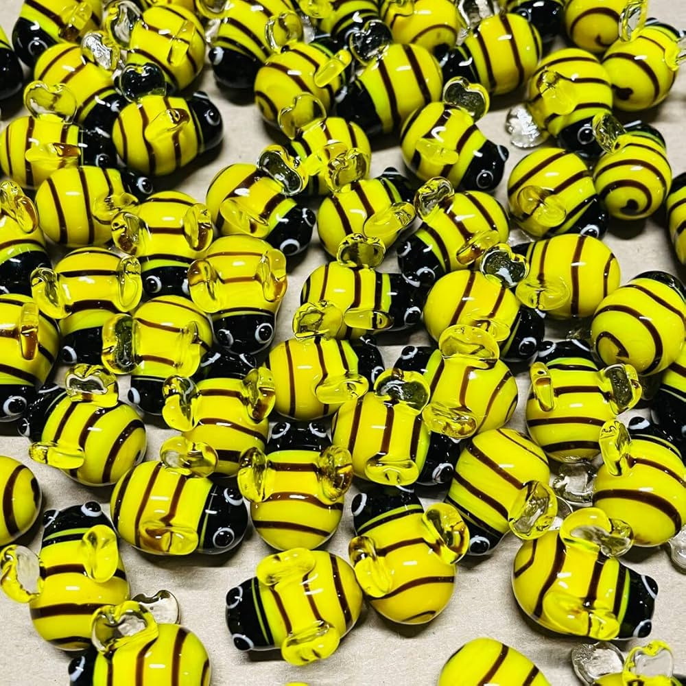 5 Bee Millefiori Glass Cabochons | Amazon (US)