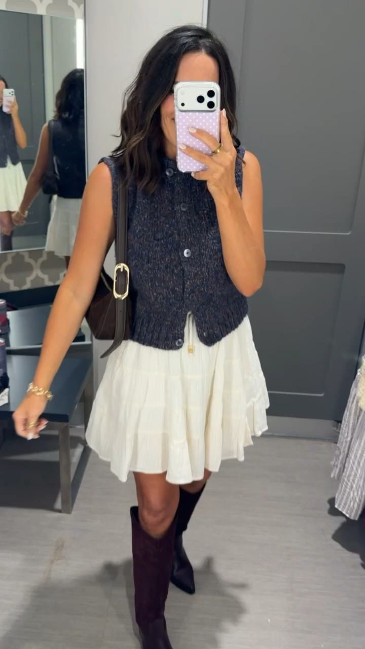 This Target vest is SO cute 🤎 the perfect little layering piece for fall! I love it over this skirt with boots!! Wearing an XS 🤎

@Target 

#TargetFinds #TargetStyle #TargetFashion #TargetOutfit #FallFashion #FallStyle #LayeringPieces #AffordableFashion #LTKCreator #LTKFashion