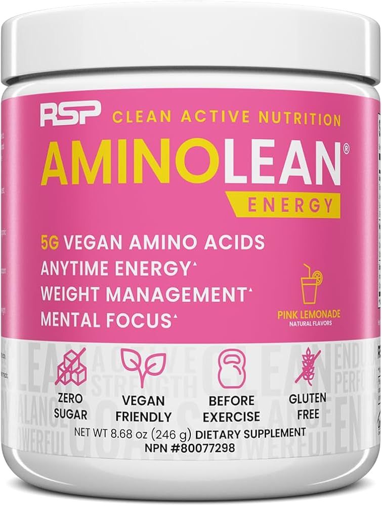 RSP NUTRITION AminoLean Pre Workout Powder, Amino Energy & Weight Management with Vegan BCAA Amin... | Amazon (US)