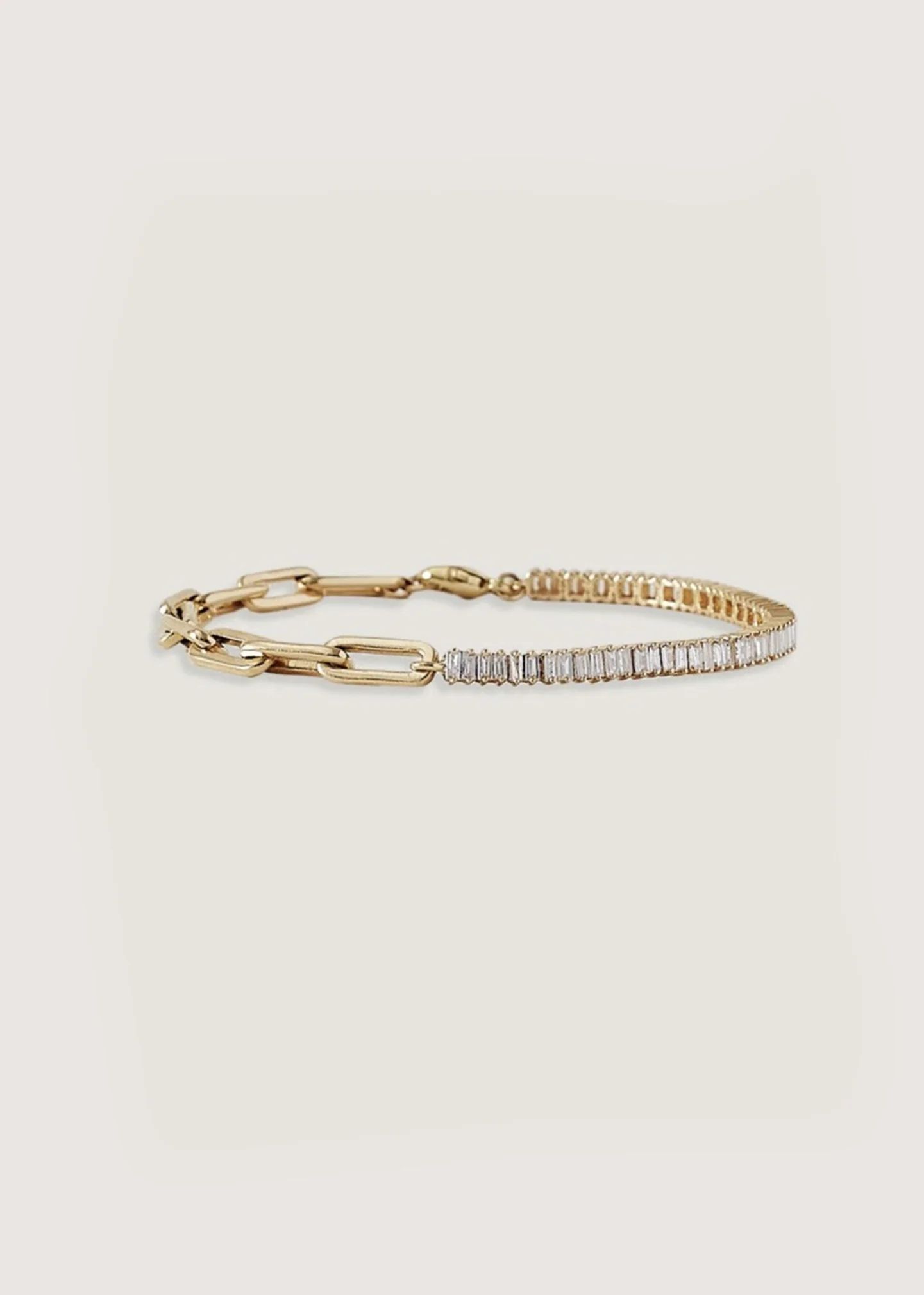 Serena Baguette Tennis Link Bracelet Diamond - Kinn | Kinn