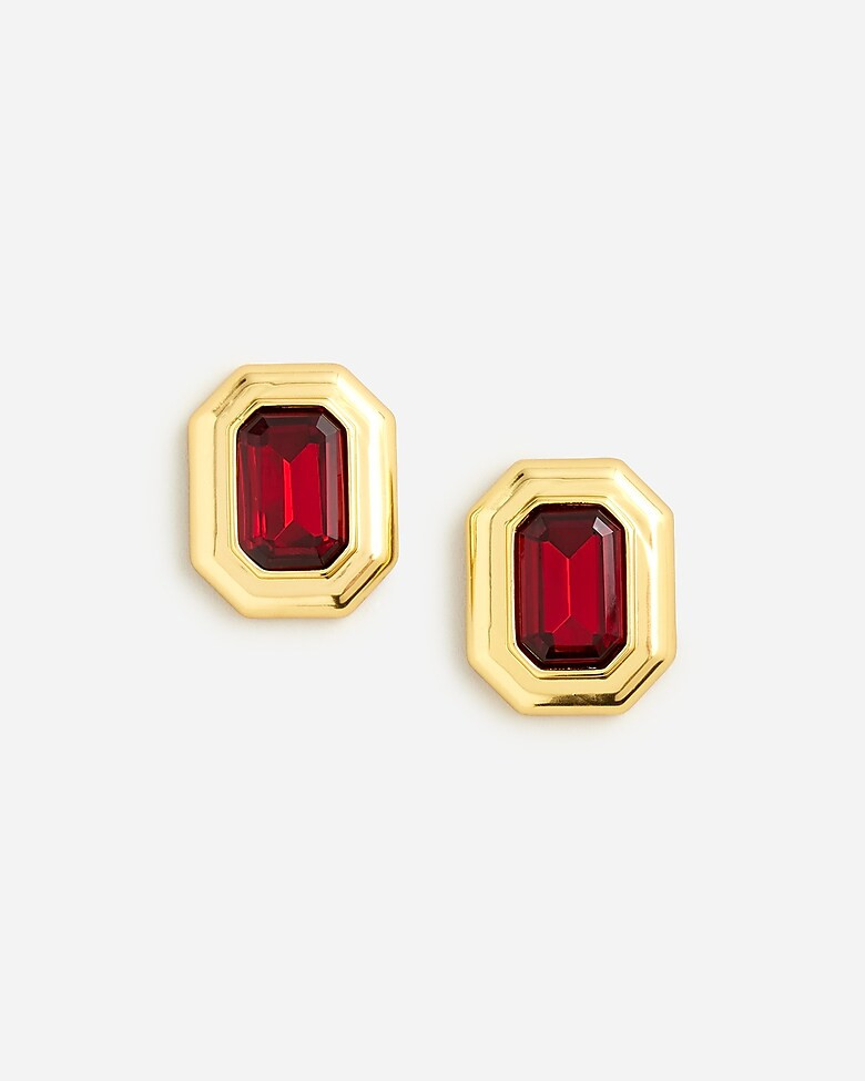 Rectangle faceted-crystal earrings | J. Crew US