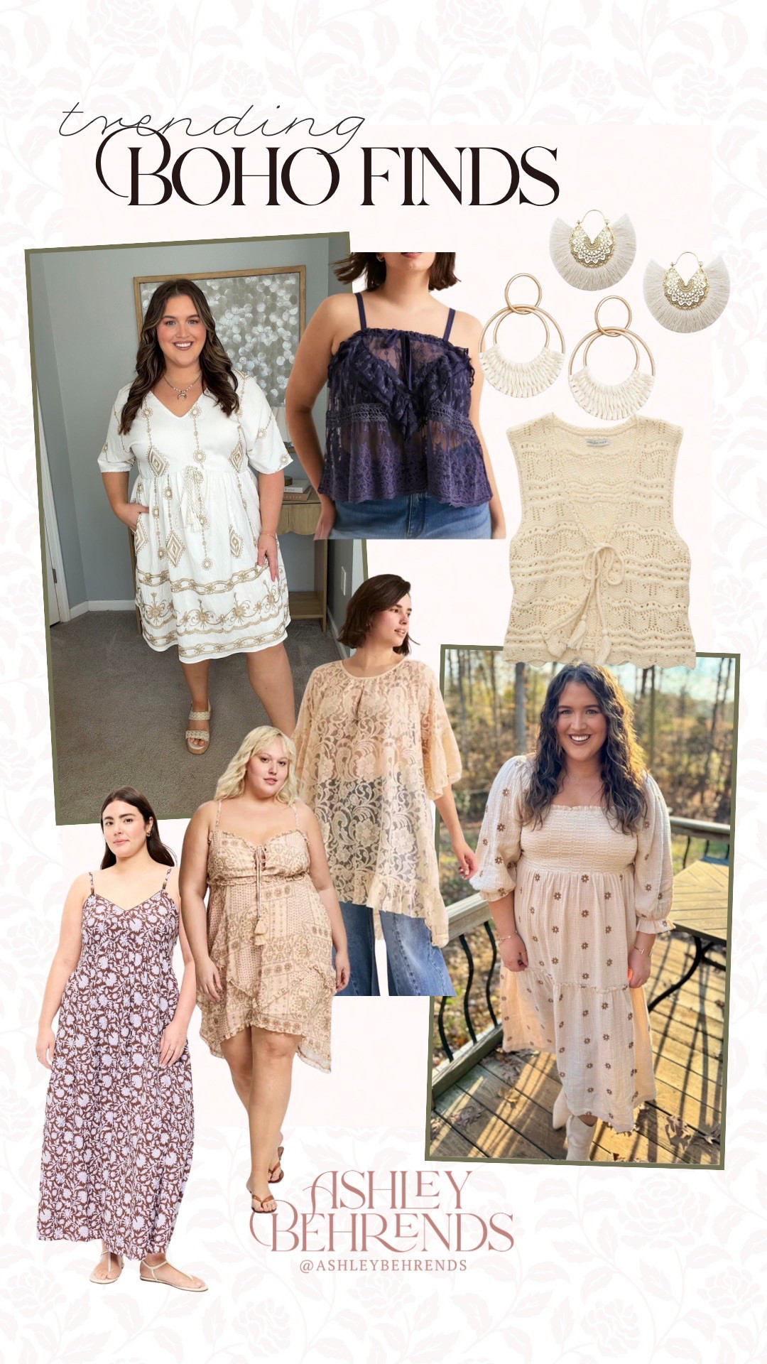 Soft details, floral embroidery, fringe and flowy fabrics are one of my favorites. This boho trend is gorgeous for warm weather and is so flattering on all different bodies. These outfit pieces are all so gorgeous and such good prices.

#LTKPlusSize #LTKSeasonal #LTKSaleAlert
