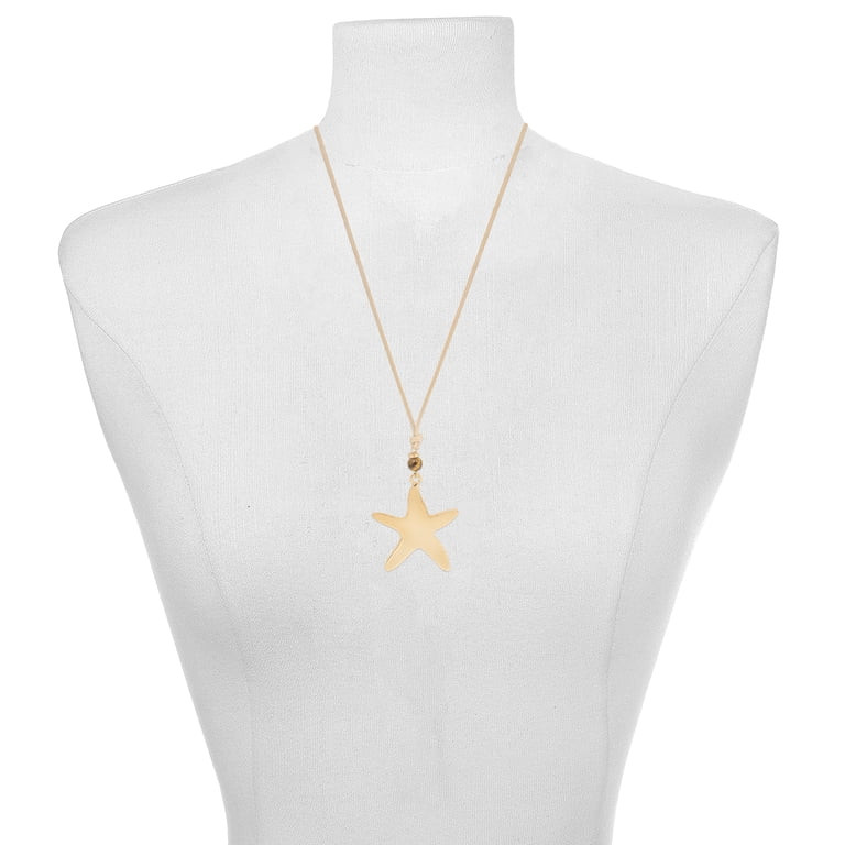 Time and Tru Starfish Pendant Necklace with Corded Design and Golden Details | Walmart (US)