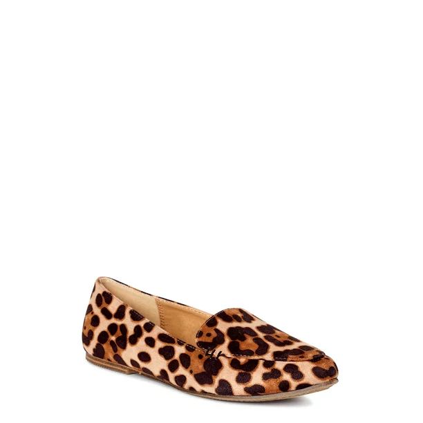 Time and Tru Women’s Animal Print Feather Flats, Available in Wide Width | Walmart (US)