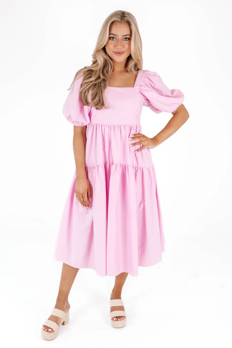 Catching Up Midi Dress - Pink | The Impeccable Pig