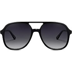 SOJOS Retro Square Polarized Aviator Sunglasses Womens Mens 70s Vintage Double Bridge Sun Glasses... | Amazon (US)