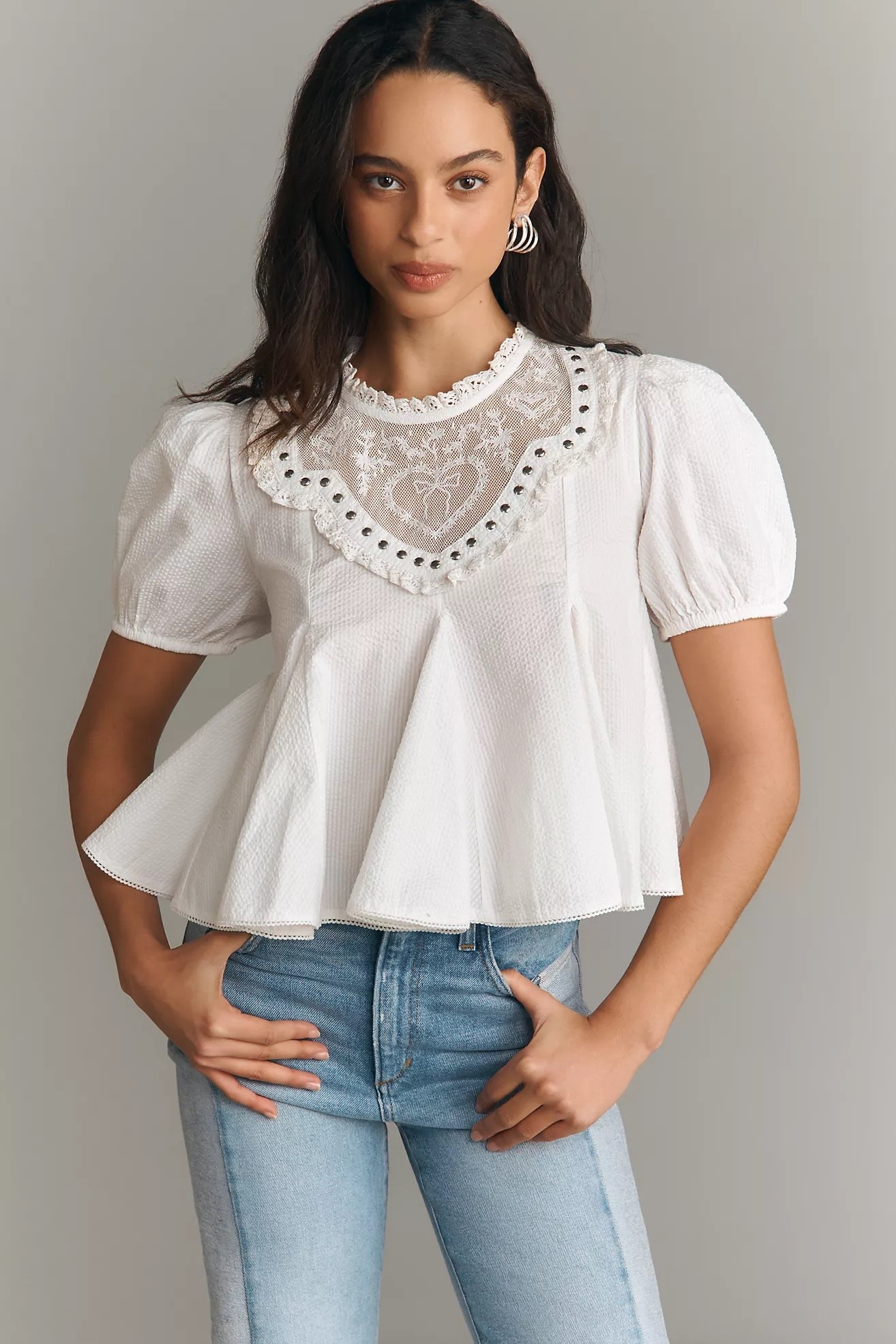 #anthropologie #staple #classy #white #peplum #spring #lace #crochet #bow #traditional #grandmillenial #preppy #southern 

#LTKMidsize #LTKOver40 #LTKWorkwear