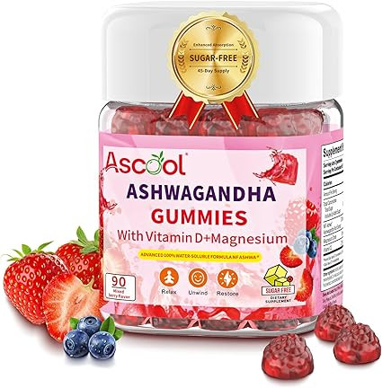 Ashwagandha Gummies for Stress Relief & Clam with Magnesium + Vitamin D – 90 Count Sugar-Free, ... | Amazon (US)
