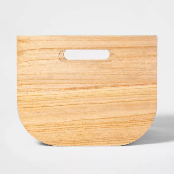 Small Paulownia Wood Bin with Fabric Sides Light Gray 8"x10" - Project 62™ | Target