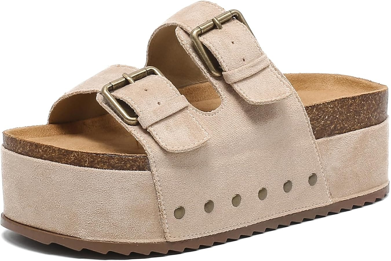 Women's Slides Sandals with Arch Support Cork, Comfort Platform Sandals for Casual Summer Non-Sli... | Amazon (CA)