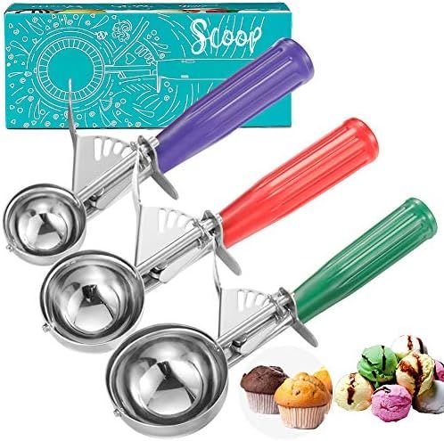 Cookie Scoop Set, Ice Cream Scoop Set, 3 PCS Ice Cream Scoops Trigger Include Large Medium Small ... | Amazon (US)