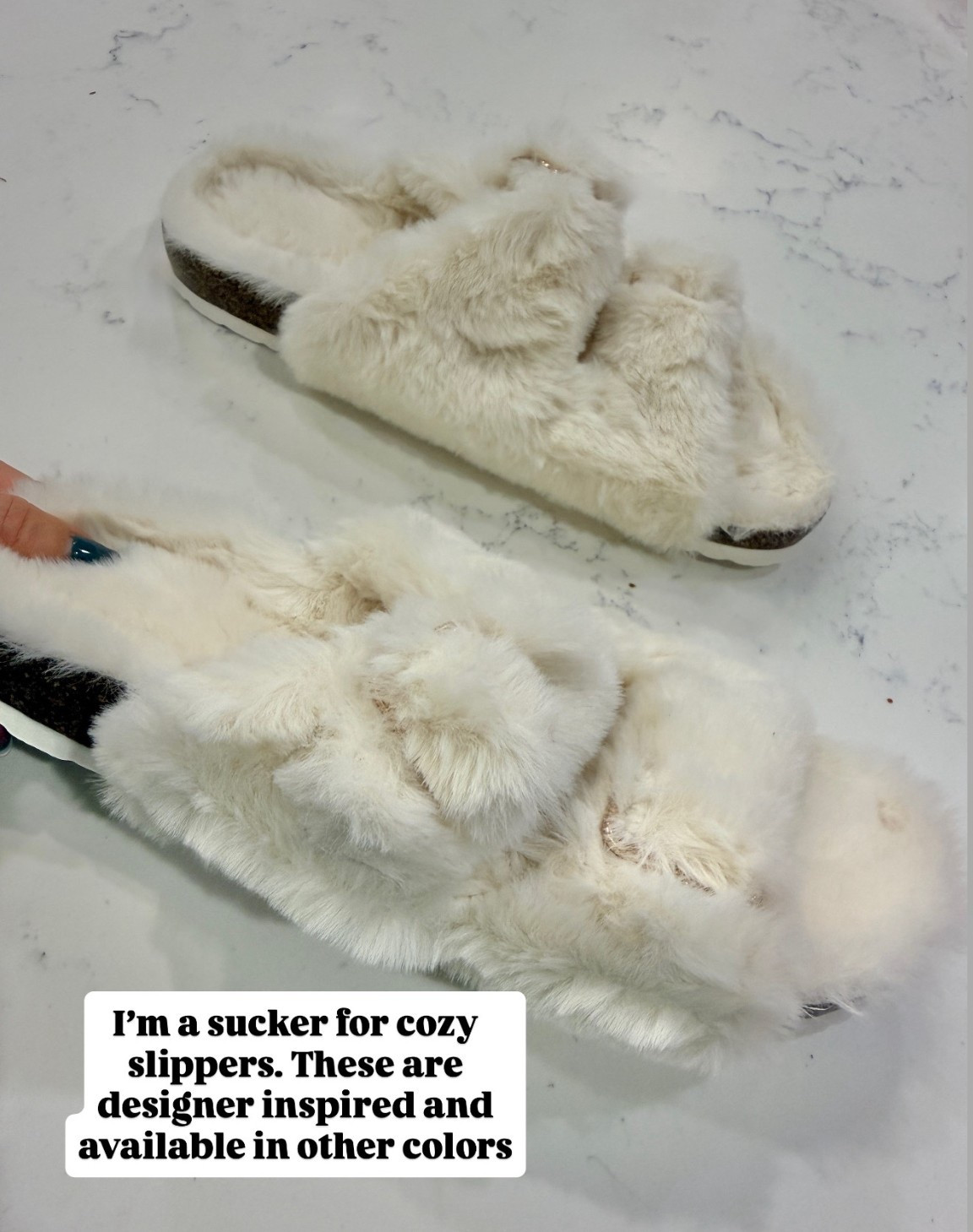 Fuzzy slippers Birkenstock inspired runs true to size 

#LTKHoliday #LTKGiftGuide