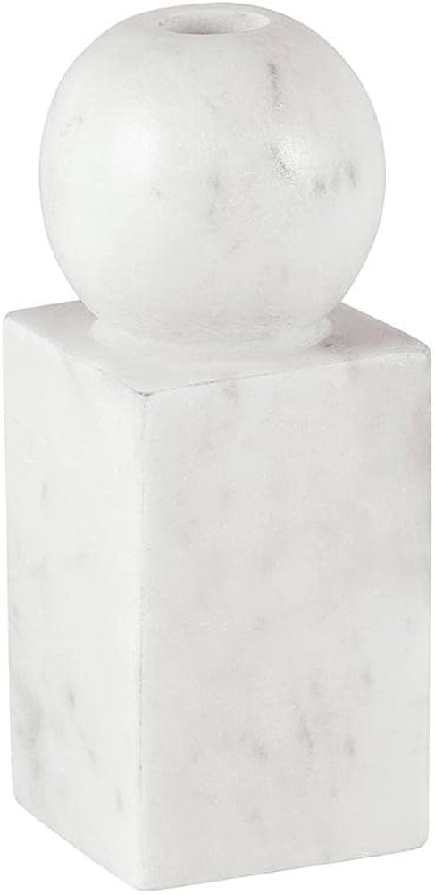 47th & Main Modern Marble Holder for Taper Candle Candlestick Candleholder, Large, White | Amazon (US)