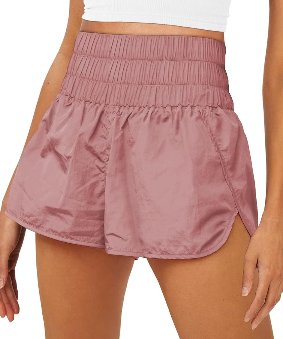 AUTOMET Womens High Waisted Athletic Shorts Elastic Casual Summer Running Shorts Quick Dry Gym Worko | Amazon (US)
