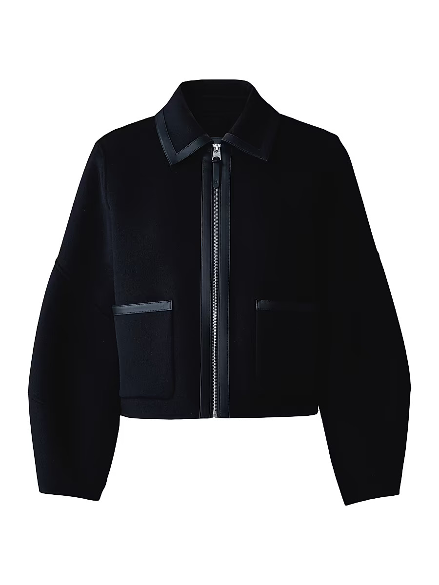 Women's Solana Wool Balloon-Sleeve Jacket - Black - Size Large | Saks Fifth Avenue