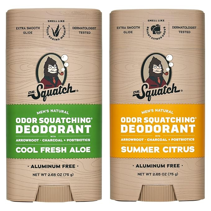 Dr. Squatch Natural Deodorant for Men - Odor-Squatching Aluminum Free - Summer Citrus & Cool Fres... | Amazon (US)