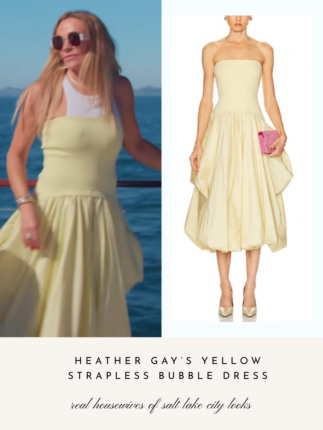 Heather Gay’s Yellow Strapless Bubble Dress