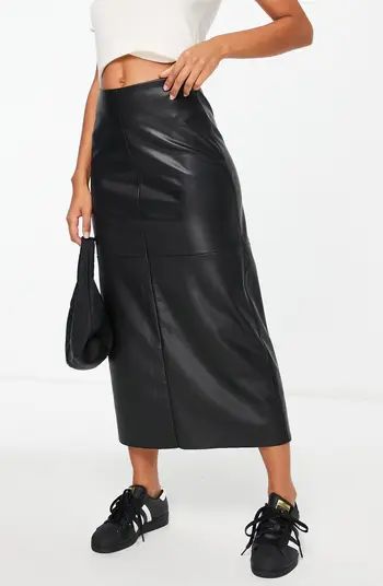 Topshop Faux Leather Midi Skirt | Nordstrom | Nordstrom