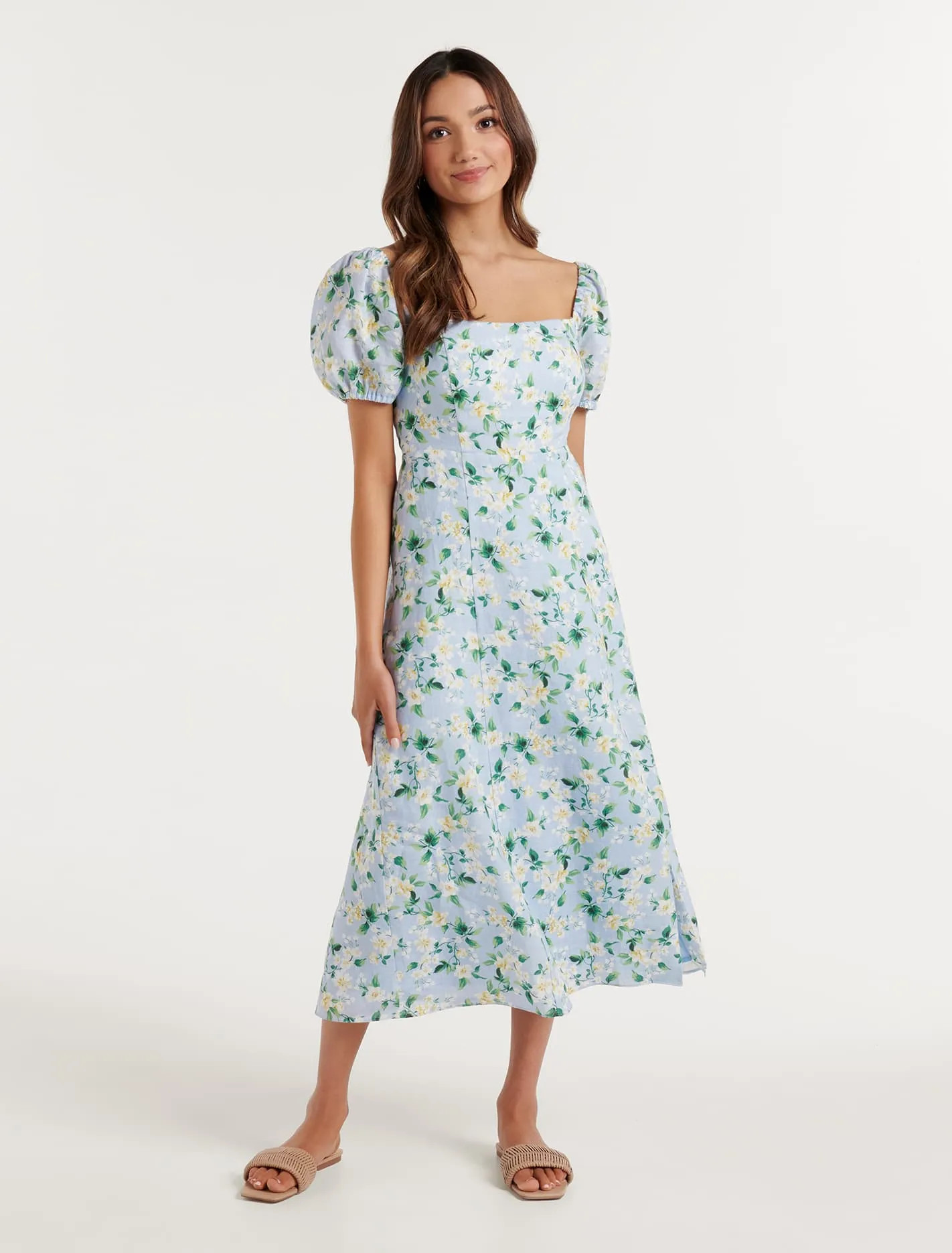 Carson Petite Square-Neck Midi Dress | Forever New (AU)