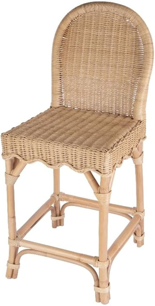 Butler Specialty Company Flora Rattan 24" Scalloped Edge Counter Stool - Natural | Amazon (US)