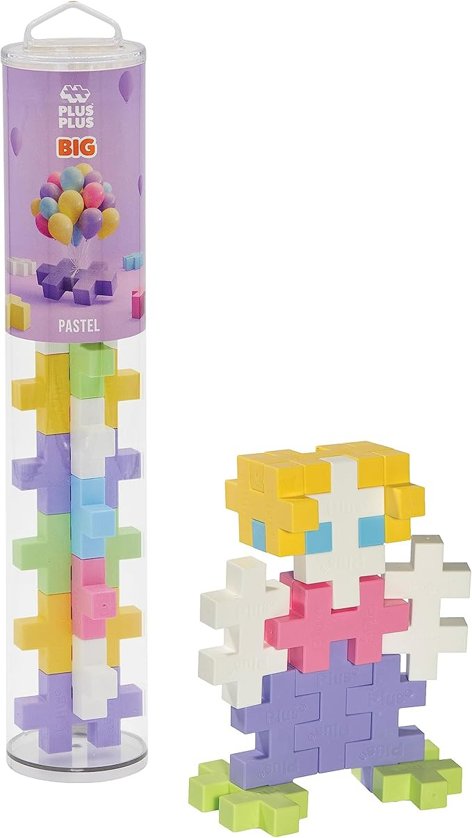 PLUS PLUS Big – Open Play Tube – 15 Piece Pastel Color Mix – Construction Building STEM/STE... | Amazon (US)