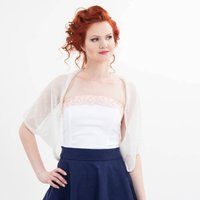 White Linen Bridal Bolero Knitted Wedding Cover-Up | Etsy (US)