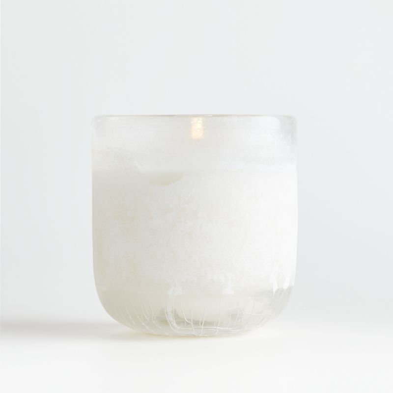 ILLUME Gardenia Mojave Medium Glass Candle + Reviews | Crate & Barrel | Crate & Barrel