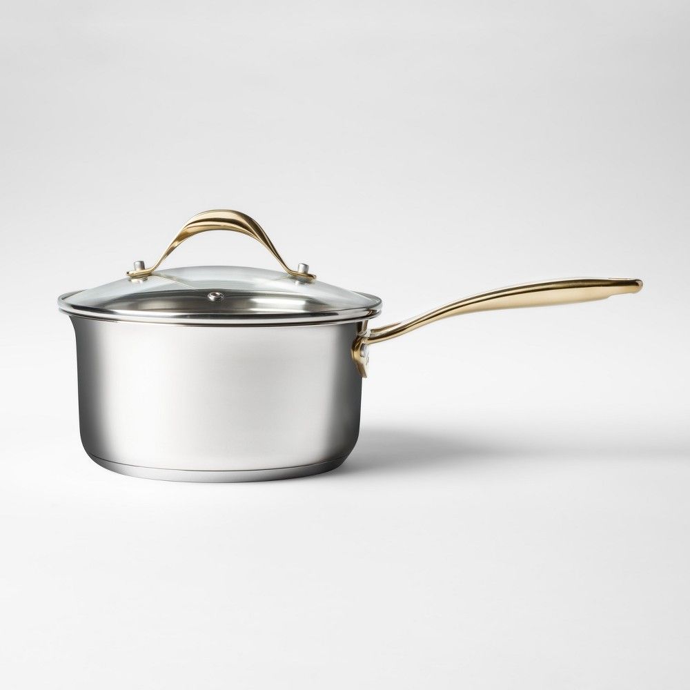 Cravings by Chrissy Teigen 2.7qt Stainless Steel Covered Saucepan, Silver | Target