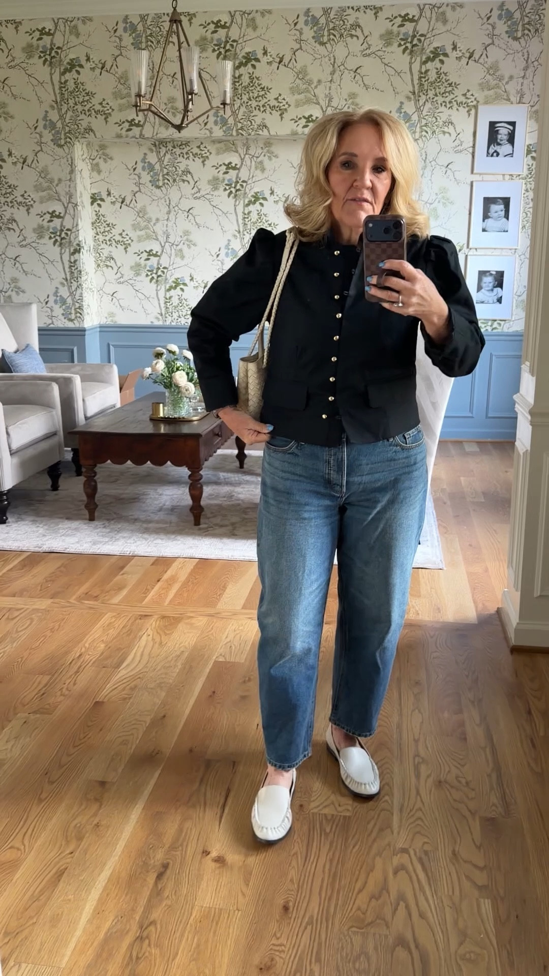 Loft barrel pants size down I’m wearing a 28 petite 
Top is actually a lined jacket wearing size medium petite 
These loafers are pretty rigid and just didn’t work for me. I changed in to my sneaker Maryjane’s. Ha! 



#LTKSaleAlert #LTKOver40 #LTKPetite