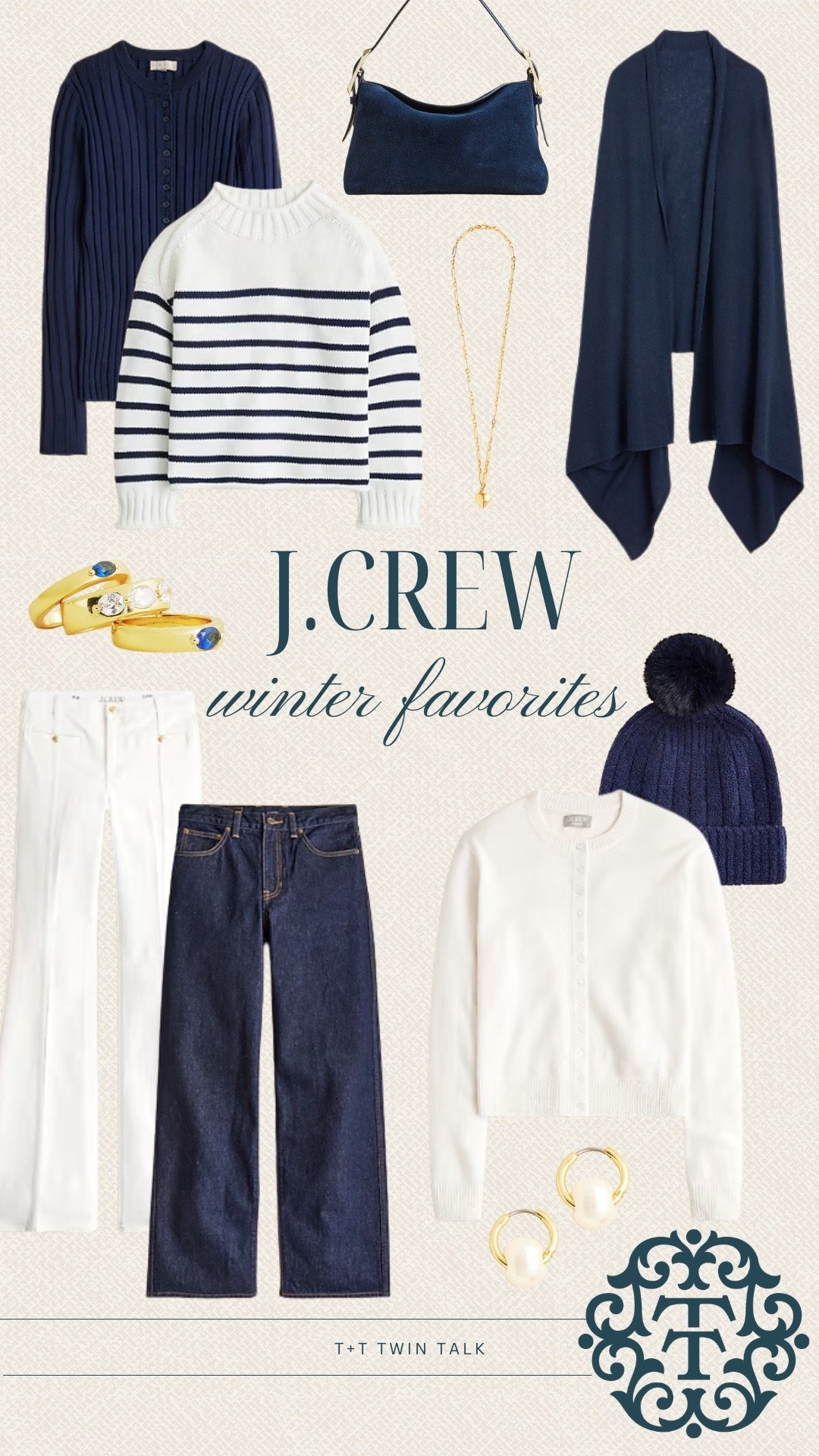 J.Crew winter fashion finds that are keeping us warm this season. We are loving the striped rolled neck sweater, navy beanie, and dark wash denim jeans. All great pieces to add to your winter wardrobe! 

#LTKMidsize #LTKOver40 #LTKSeasonal