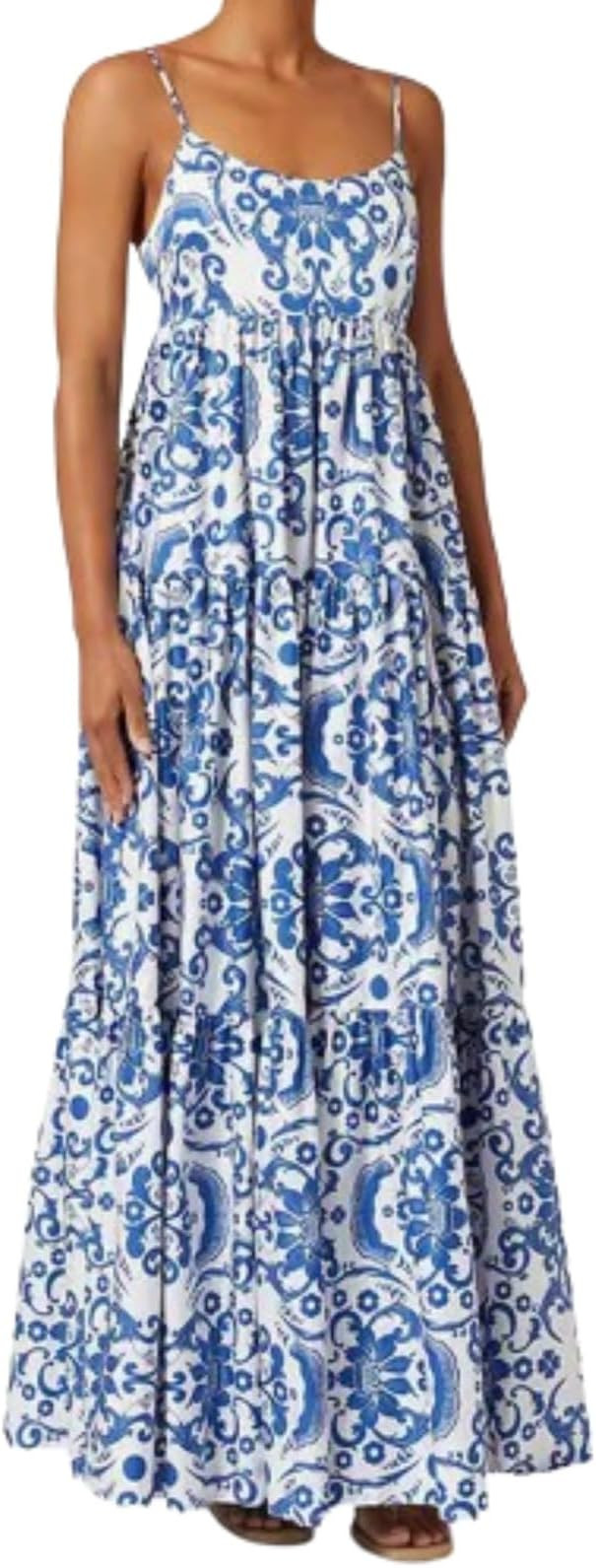 Morana Maxi Dress Boho Maxi Dress Y2K Dress Sundress Spaghetti Strap Dress Floral Dress Casual Va... | Amazon (US)