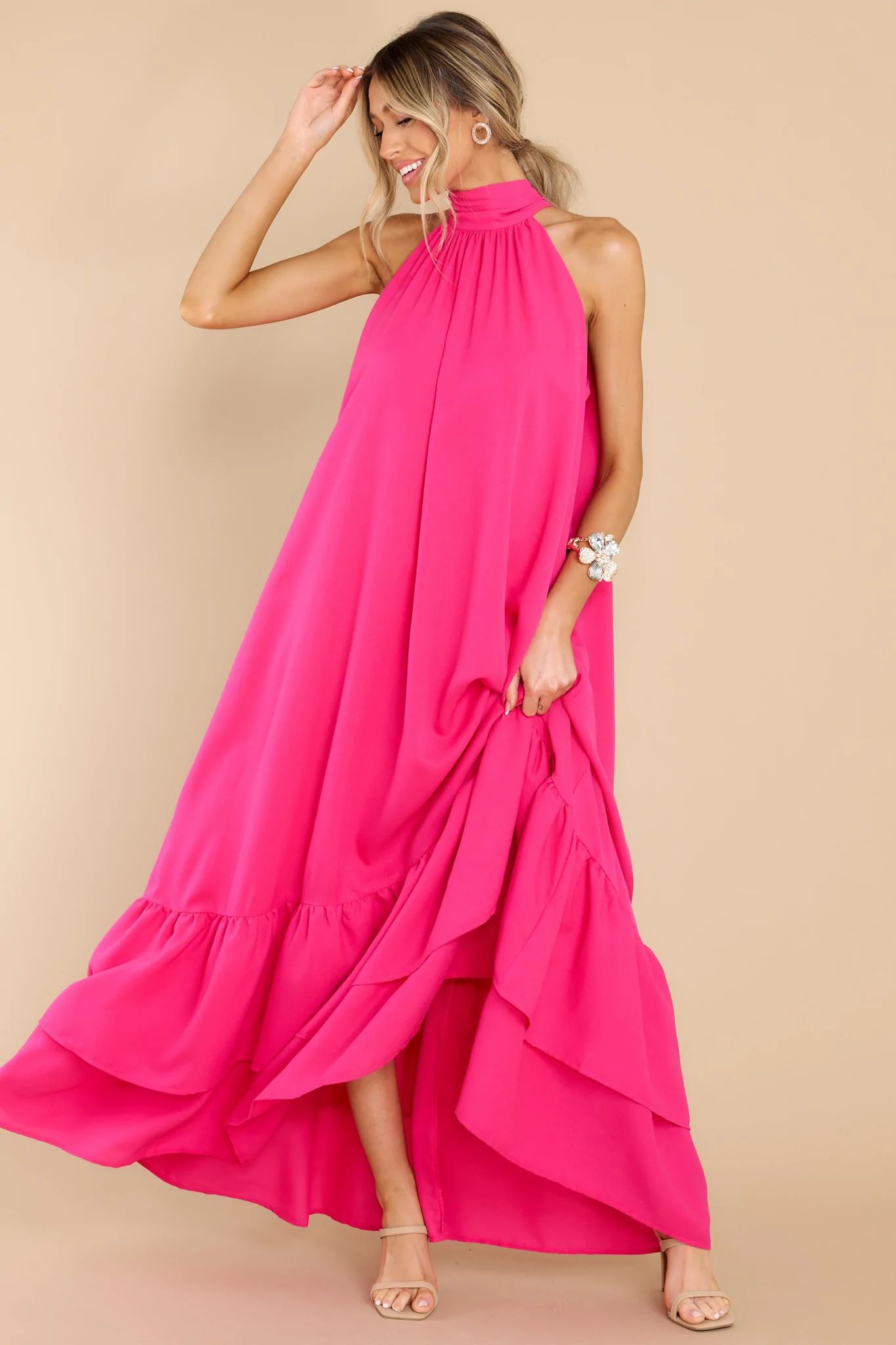 She Is Magic Hot Pink Maxi Dress | Red Dress 