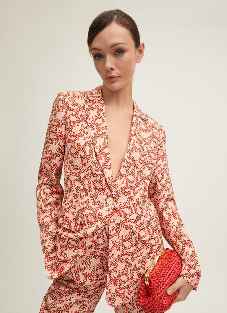 Rebecca Italian Straw  Blossom Print Soft Tailored Jacket | L.K. Bennett (UK)