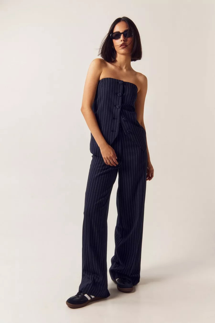 Tailored Pinstripe Tube Top | Nasty Gal US